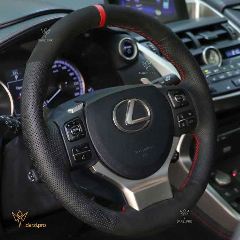 ترکیب جیر میکروفایبر + چرم پانچ + نوار و دوخت قرمز