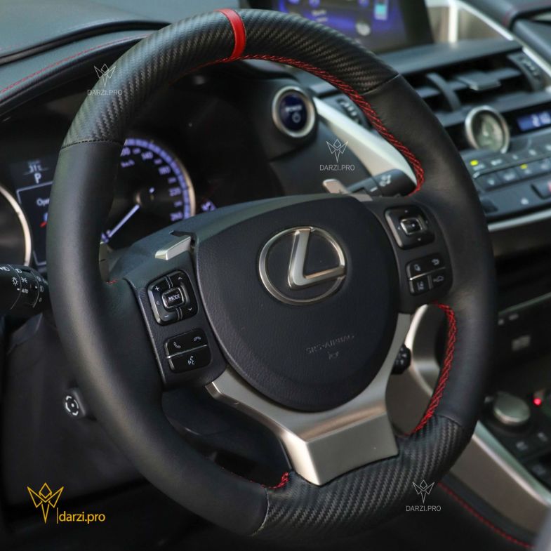 ترکیب جیر میکروفایبر + چرم پانچ + نوار و دوخت قرمز